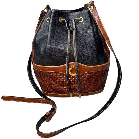 BALLY Leather Drawstring Adjustable Bucket Bag - Picture 1 of 12